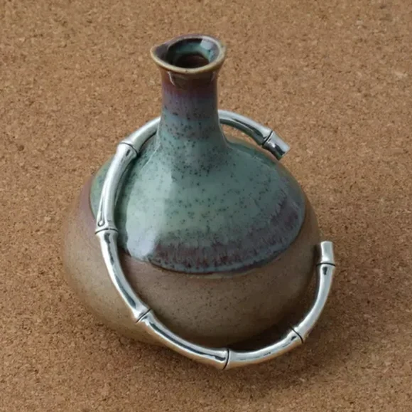 MEN | NEW Small Solid Bamboo S925 Adjustable Cuff Bracelet - Picture 6 of 16